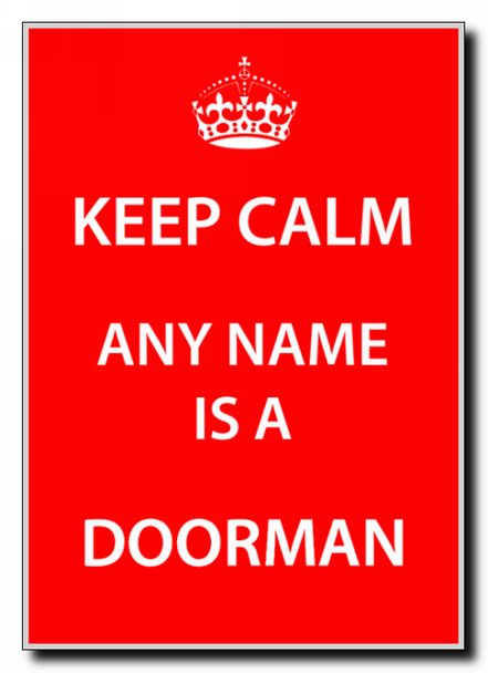 Doorman Personalised Keep Calm Jumbo Magnet