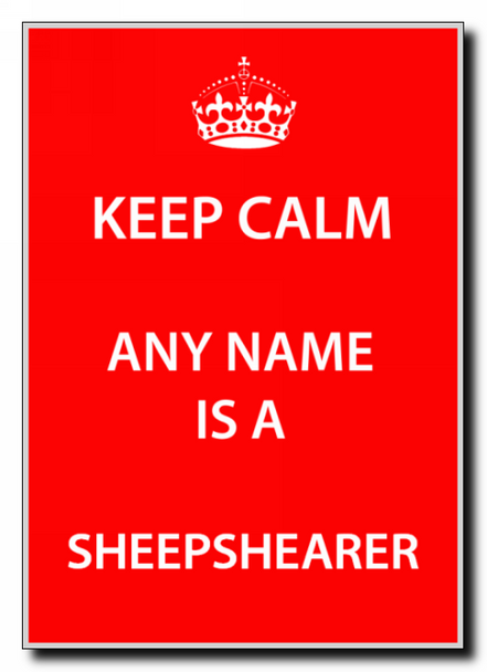 Sheepshearer Personalised Keep Calm Jumbo Magnet