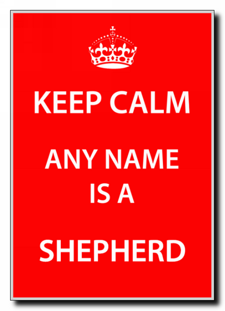 Shepherd Personalised Keep Calm Jumbo Magnet