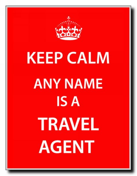 Travel Agent Personalised Keep Calm Jumbo Magnet