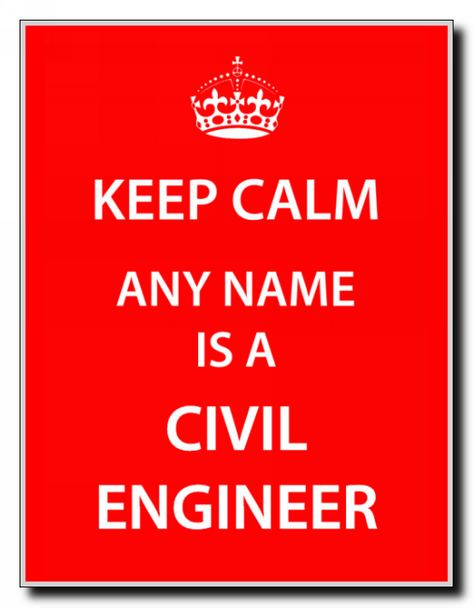 Civil Engineer Personalised Keep Calm Jumbo Magnet
