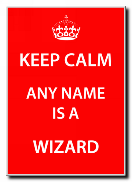 Wizard Personalised Keep Calm Jumbo Magnet