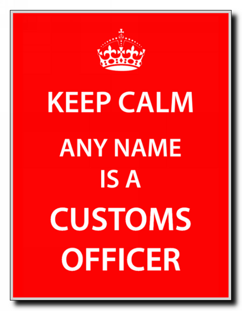 Customs Officer Personalised Keep Calm Jumbo Magnet
