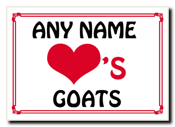 Love Heart Goats Personalised Jumbo Magnet