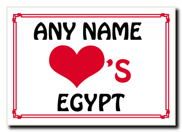 Love Heart Egypt Personalised Jumbo Magnet