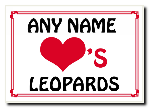 Love Heart Leopards Personalised Jumbo Magnet