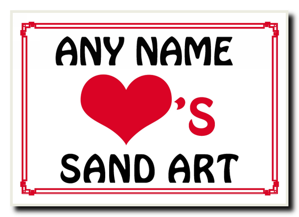 Love Heart Sand Art Personalised Jumbo Magnet