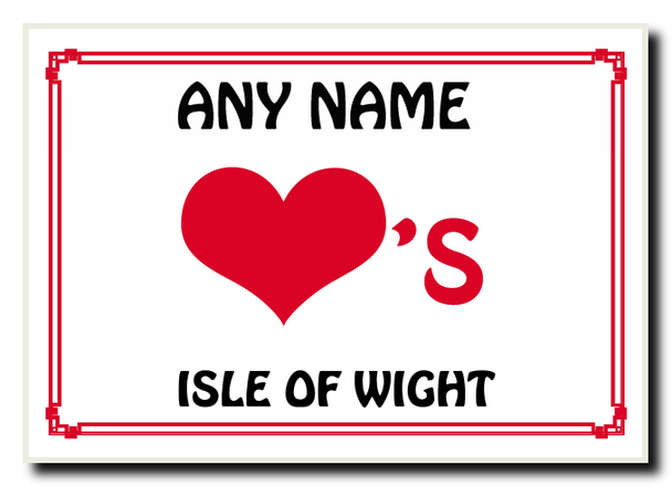 Love Heart Isle Of Wight Personalised Jumbo Magnet