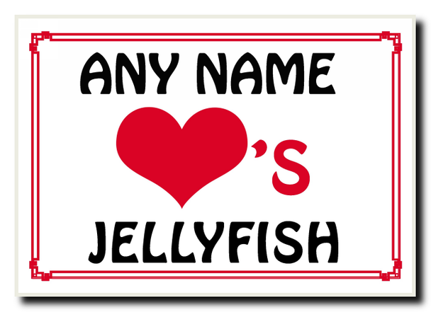 Love Heart Jellyfish Personalised Jumbo Magnet