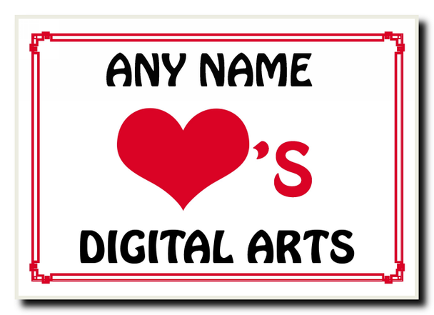 Love Heart Digital Arts Personalised Jumbo Magnet