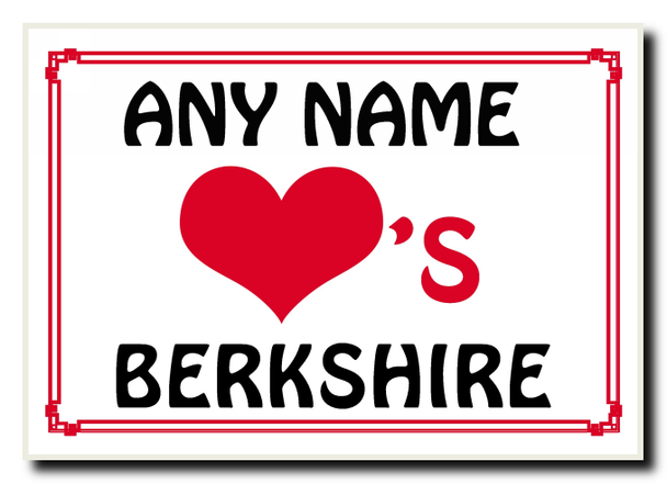 Love Heart Berkshire Personalised Jumbo Magnet