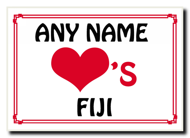 Love Heart Fiji Personalised Jumbo Magnet
