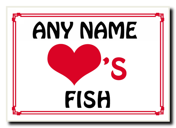 Love Heart Fish Personalised Jumbo Magnet