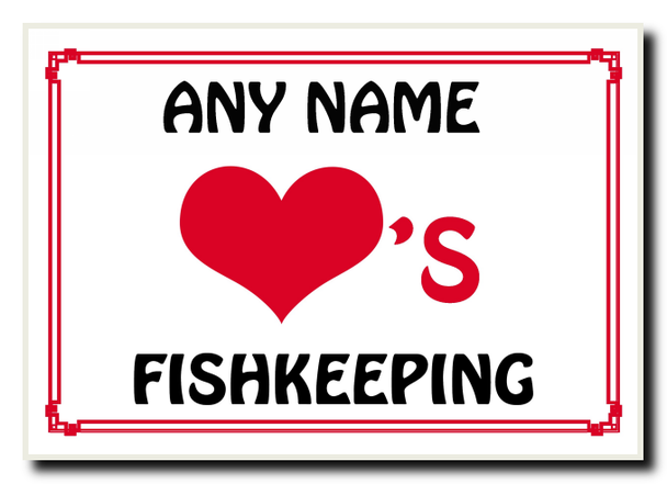 Love Heart Fishkeeping Personalised Jumbo Magnet