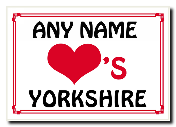 Love Heart Yorkshire Personalised Jumbo Magnet