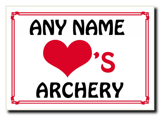 Love Heart Archery Personalised Jumbo Magnet