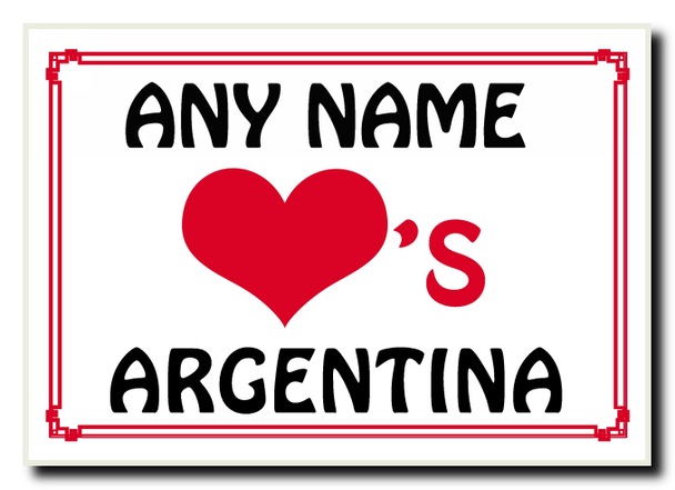 Love Heart Argentina Personalised Jumbo Magnet