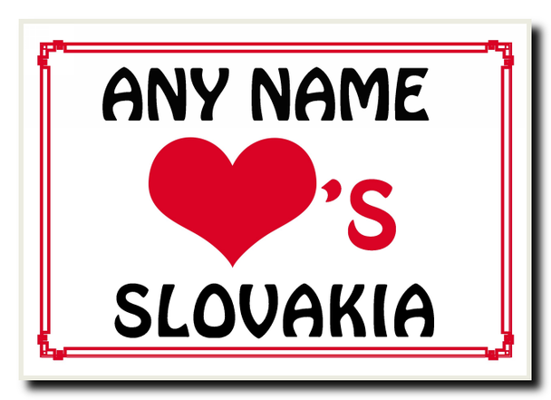 Love Heart Slovakia Personalised Jumbo Magnet