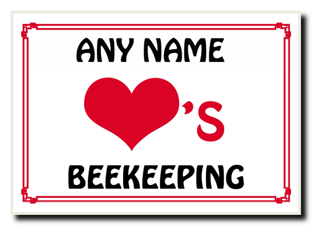 Love Heart Beekeeping Personalised Jumbo Magnet