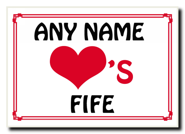 Love Heart Fife Personalised Jumbo Magnet