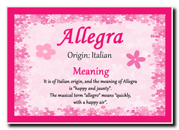 Allegra Personalised Name Meaning Jumbo Magnet