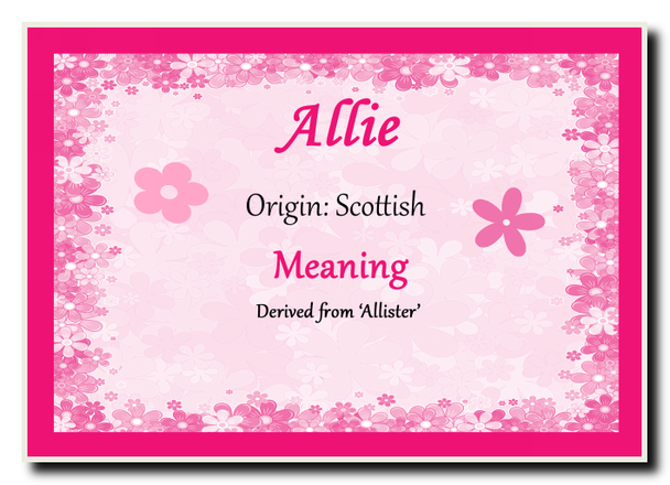 Allie Personalised Name Meaning Jumbo Magnet