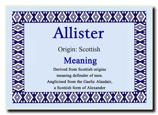 Allister Personalised Name Meaning Jumbo Magnet