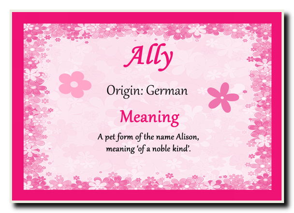 Ally Personalised Name Meaning Jumbo Magnet