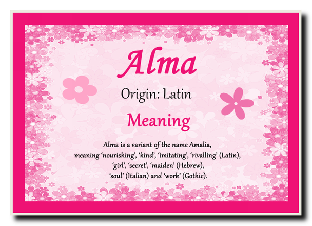 Alma Personalised Name Meaning Jumbo Magnet