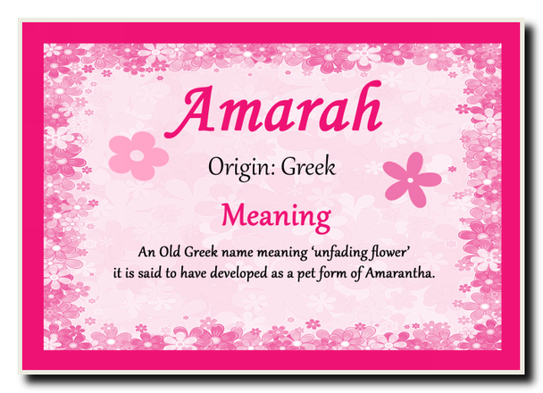 Amarah Personalised Name Meaning Jumbo Magnet