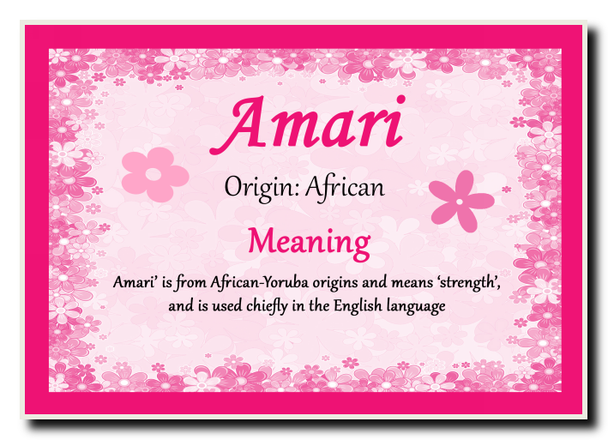 Amari Personalised Name Meaning Jumbo Magnet