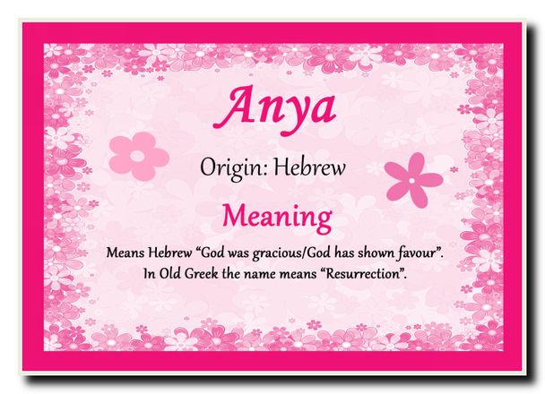 Anya Personalised Name Meaning Jumbo Magnet