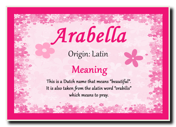 Arabella Personalised Name Meaning Jumbo Magnet