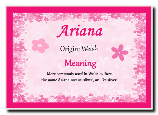 Ariana Personalised Name Meaning Jumbo Magnet