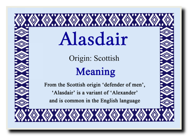 Alasdair Personalised Name Meaning Jumbo Magnet