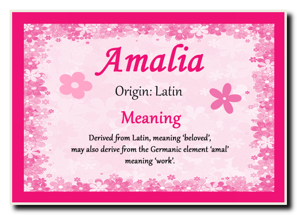 Amalia Personalised Name Meaning Jumbo Magnet