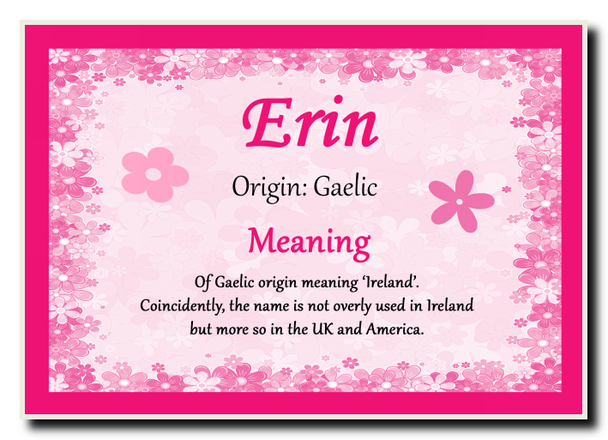 Erin Personalised Name Meaning Jumbo Magnet