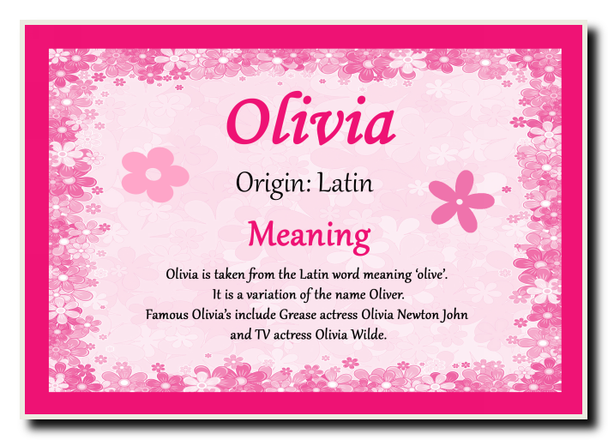 Olivia Personalised Name Meaning Jumbo Magnet