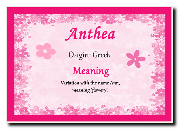 Anthea Personalised Name Meaning Jumbo Magnet