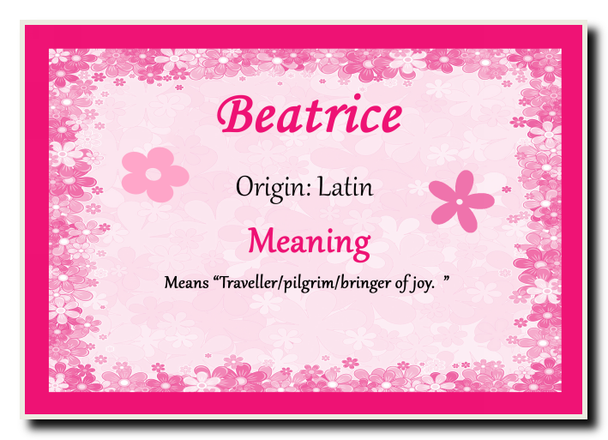 Beatrice Personalised Name Meaning Jumbo Magnet