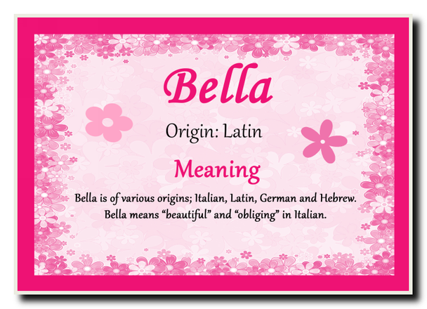 Bella Personalised Name Meaning Jumbo Magnet