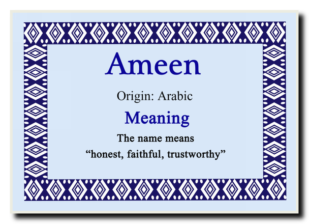 Ameen Personalised Name Meaning Jumbo Magnet