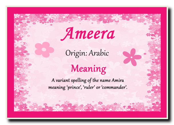 Ameera Personalised Name Meaning Jumbo Magnet