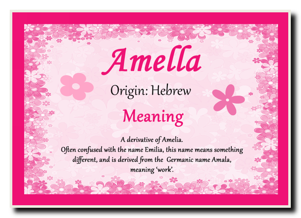 Amella Personalised Name Meaning Jumbo Magnet