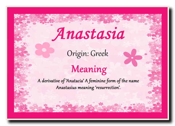 Anastasia Personalised Name Meaning Jumbo Magnet