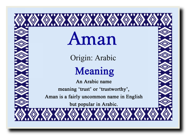 Aman Personalised Name Meaning Jumbo Magnet