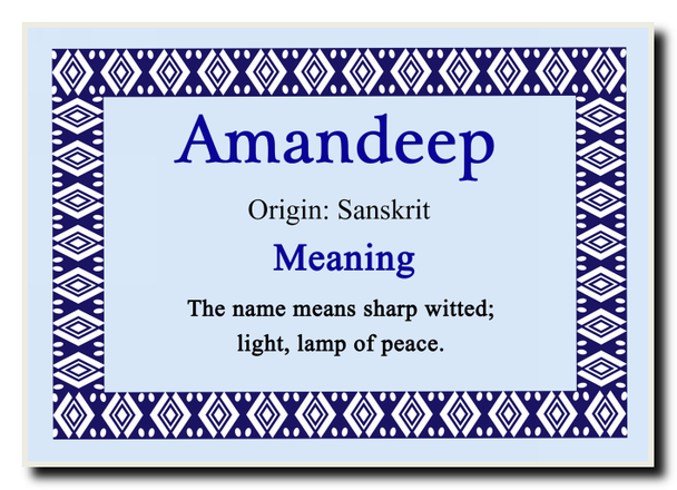 Amandeep Personalised Name Meaning Jumbo Magnet