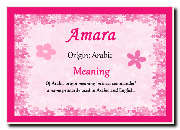 Amara Personalised Name Meaning Jumbo Magnet
