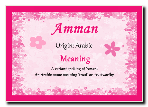 Amman Personalised Name Meaning Jumbo Magnet