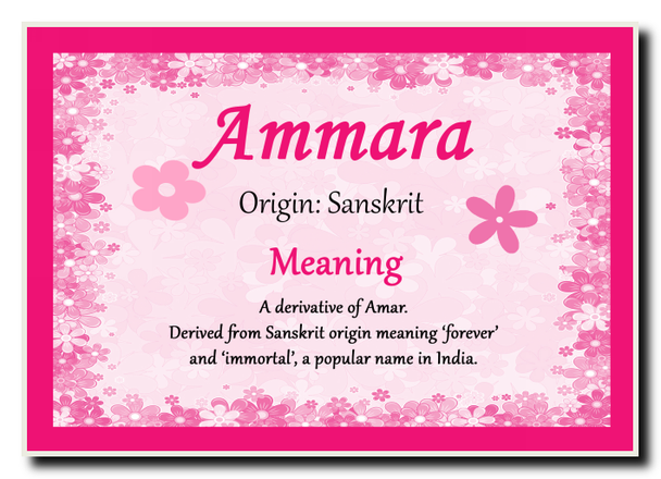 Ammara Personalised Name Meaning Jumbo Magnet
